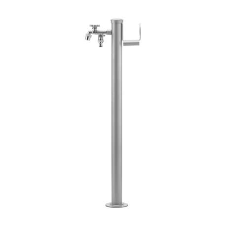 Fontaine De Jardin Olbia En Aluminium Avec Support Tuyau Et Double Robinets 11 x 26 x 88 cm Aluminium