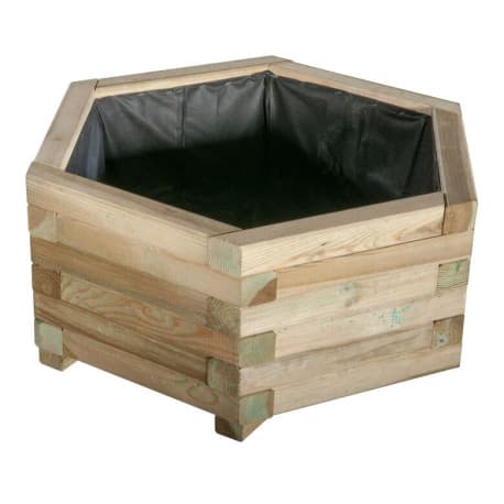 Bac à Fleurs en bois Hexagonal - 50 x 30 x 43 cm