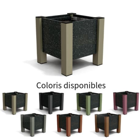 Jardinière Floralu en IPRA et Aluminium Sable Clair 40 x 40 x 40 cm