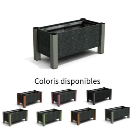 Jardinière Rectangulaire en IPRA et Alu Anthracite 82 x 40 x 40 cm