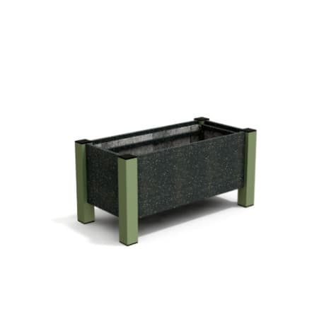 Jardinière Rectangulaire en IPRA et Alu Vert Sauge 82 x 40 x 40 cm