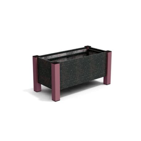 Jardinière Rectangulaire en IPRA et Alu Rose Poudrée 82 x 40 x 40 cm