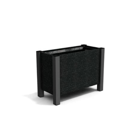 Jardinière Rectangulaire en IPRA et Alu Noir 82 x 40 x 60 cm
