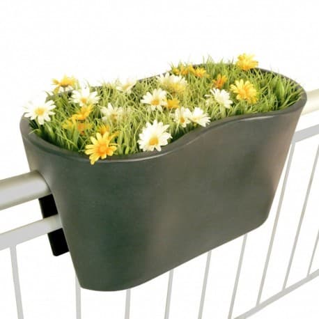 Jardinière en Polyéthylène Rectangulaire Steckling Duo 60 x 30 x 30 cm Gris Anthracite