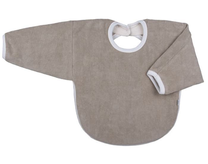 IOBIO Bavoir à Manches en Coton Bio - Gris Taupe