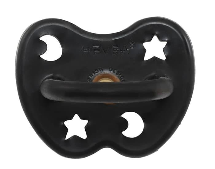 HEVEA Sucette Ronde en Caoutchouc Naturel Colorée - Black - 3-36 mois