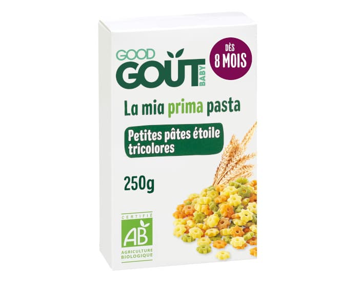 GOOD GOUT Pâtes Etoiles Tricolores aux Légumes - 250g - Dès 8 Mois