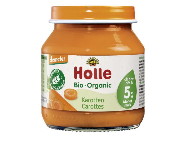 HOLLE Petit Pot Légume - 125 ou 190 g Carottes - 5M