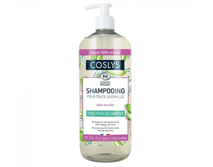 COSLYS Shampooing pour Toute la Famille - Aloe Vera Bio 1 L