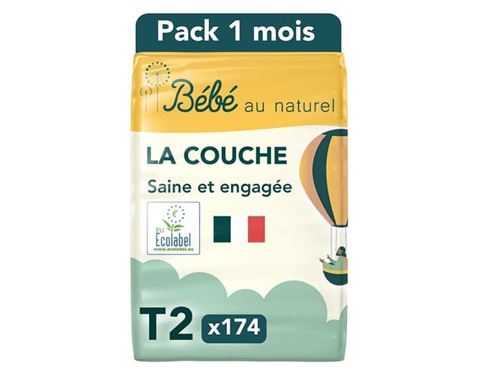 174 Couches Écologiques Taille 2 / Lot de 3x58 Couches / 3-6 kg
