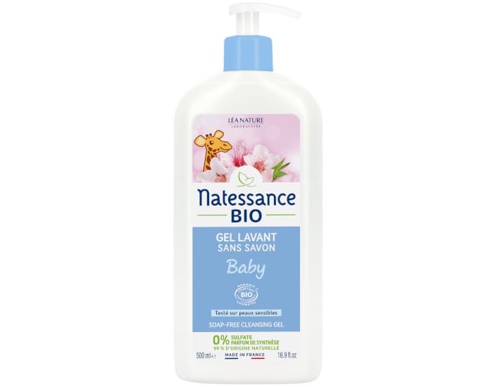 NATESSANCE Bébé Gel Lavant Sans Savon Bio - 500 ml