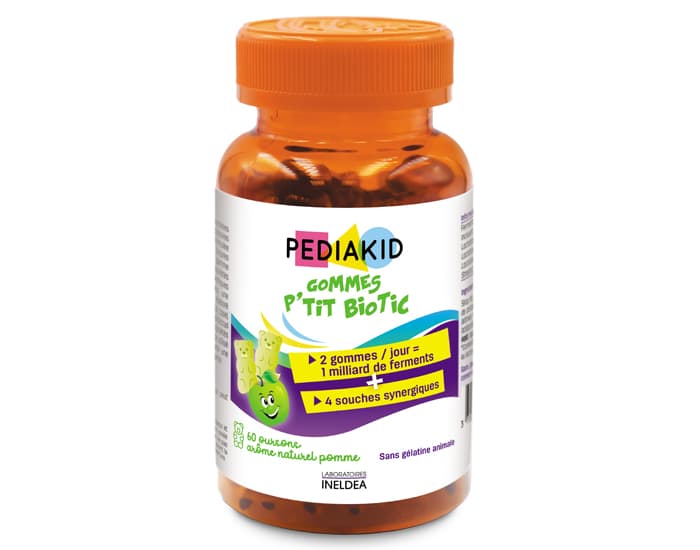 PEDIAKID Gommes P'tit Biotic - Goût Pomme - Dès 3 ans