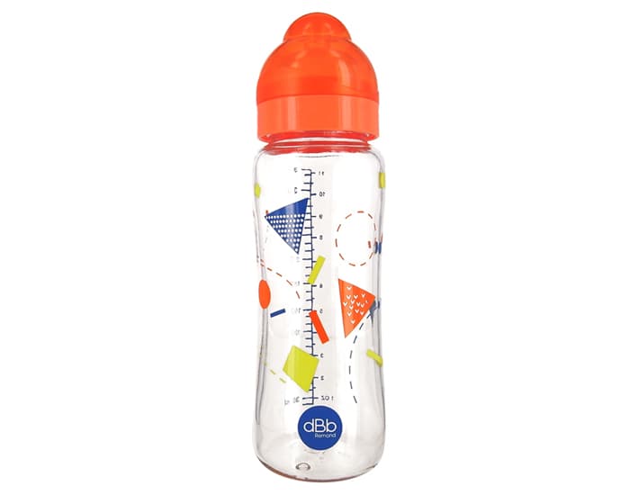 DBB REMOND Biberon Verre Large Ouverture 330 ml - Tétine Silicone Orange