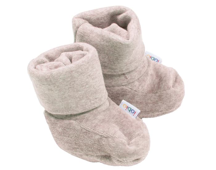 IOBIO Chaussons Bévé en Velours de Coton Bio - Beige