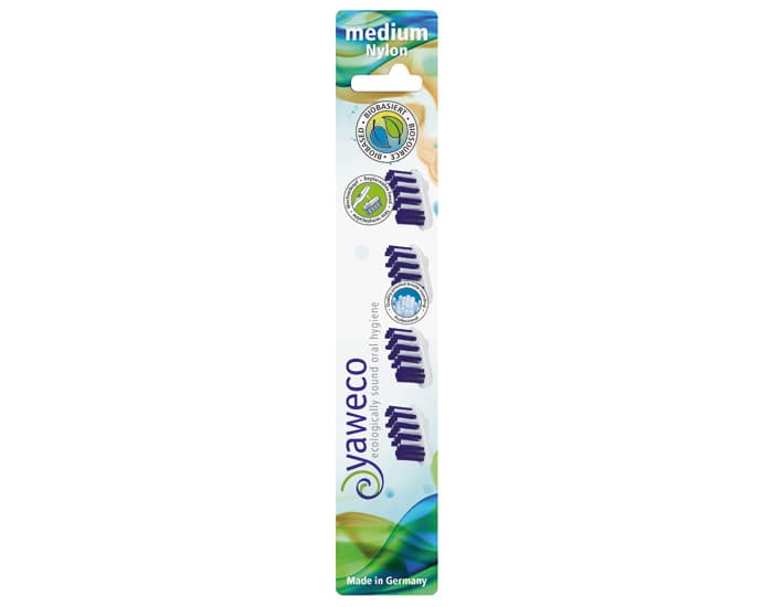 YAWECO 4 Recharges pour Brosse à Dents Nylon - Medium