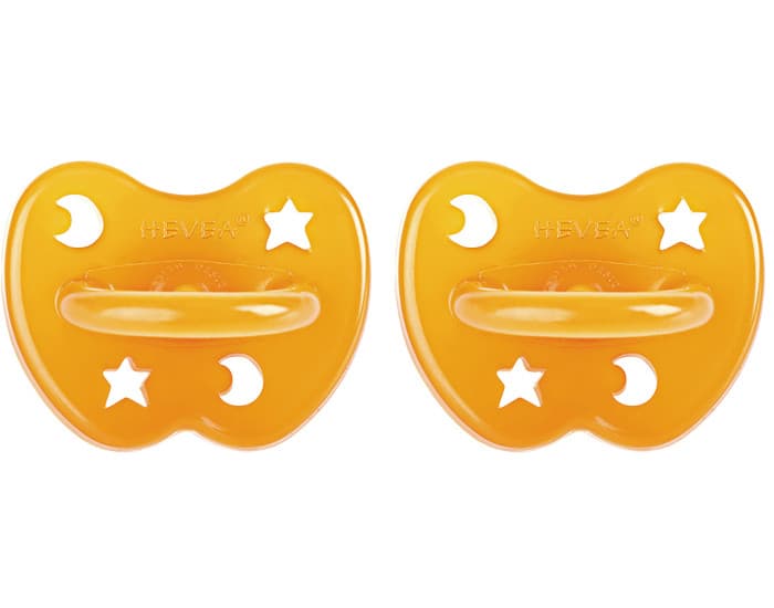 HEVEA Lot de 2 Sucettes Physiologiques en Caoutchouc Naturel 3-36 mois