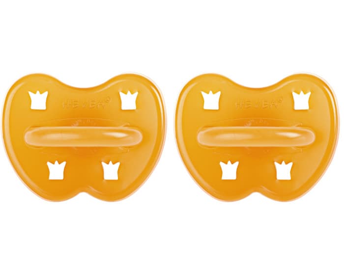 HEVEA Lot de 2 Sucettes Rondes en Caoutchouc Naturel 0-3 mois
