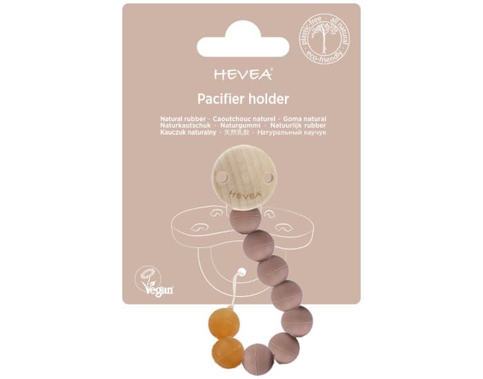 HEVEA Attache-Tétine En Caoutchouc 100% Naturel - Beige