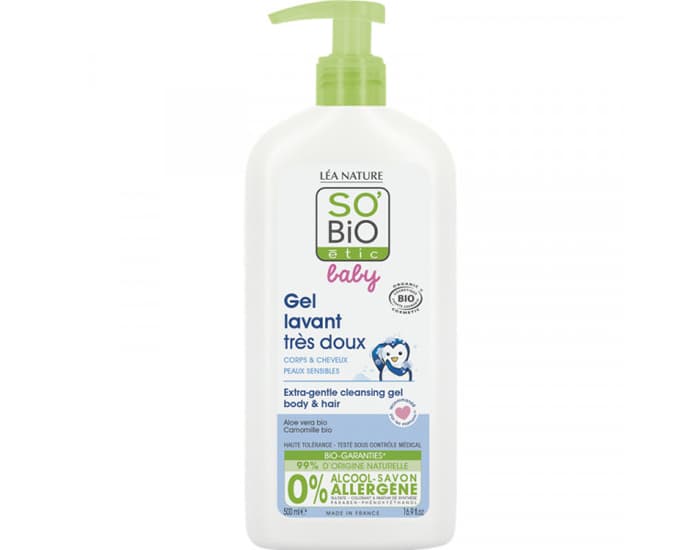 SO'BIO ÉTIC Baby Gel Lavant Très Doux Recharge 500 ml