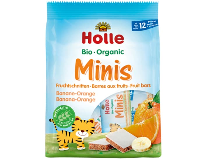 HOLLE Minis Barres aux Fruits Banane Orange - Dès 12 mois - 100 g