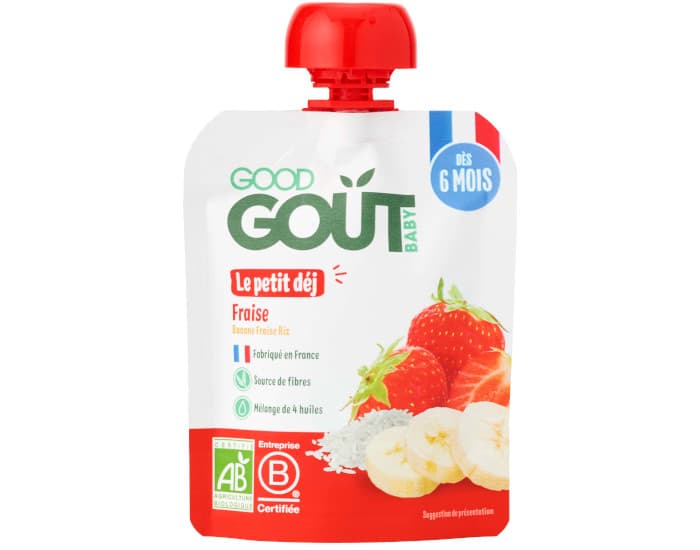 GOOD GOUT Gourde Petit Déj Fraise - Dès 6 mois - 70 g