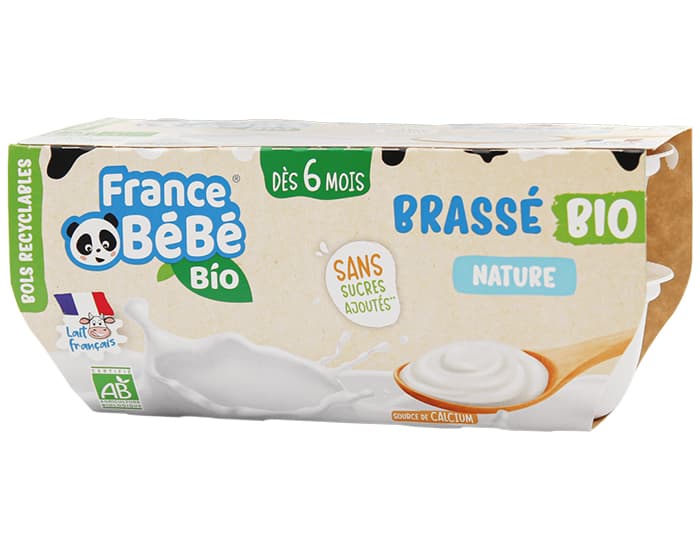 FRANCE BEBE BIO Brassé Nature - 4x100 g - Dès 6 mois