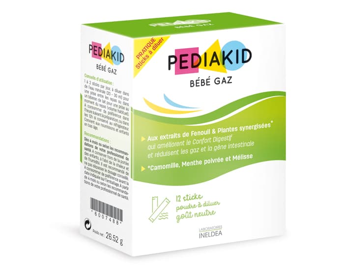 PEDIAKID Bébé Gaz - Dès 4 mois - 12 Sticks à Diluer