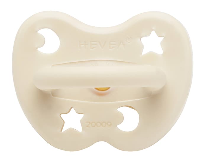 HEVEA Sucette Symétrique en Caoutchouc Naturel Coloré - Milky White 0-3 mois