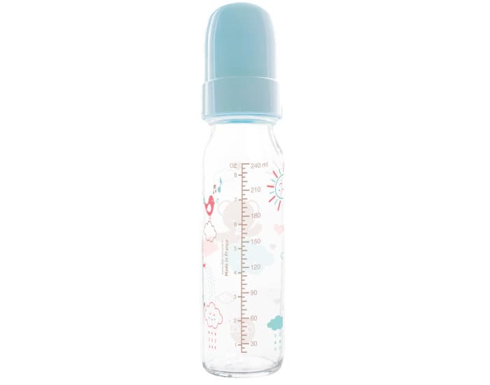 DBB REMOND Biberon Ourson Régul'Air - 240 ml - Tétine Silicone Bleu azur