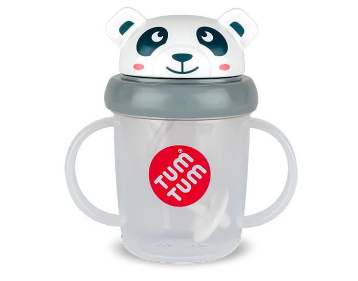 TUM TUM Tasse Anti-Fuite avec Paille Lestée - 200 ml - Dès 6 mois Panda