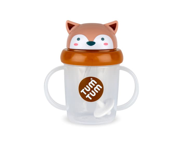 TUM TUM Tasse Anti-Fuite avec Paille Lestée - 200 ml - Dès 6 mois Renard