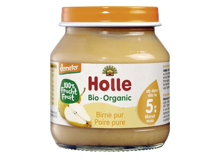 HOLLE Petit Pot de Fruit - 125 g - Dès 4 mois 100% Poire - 4 mois