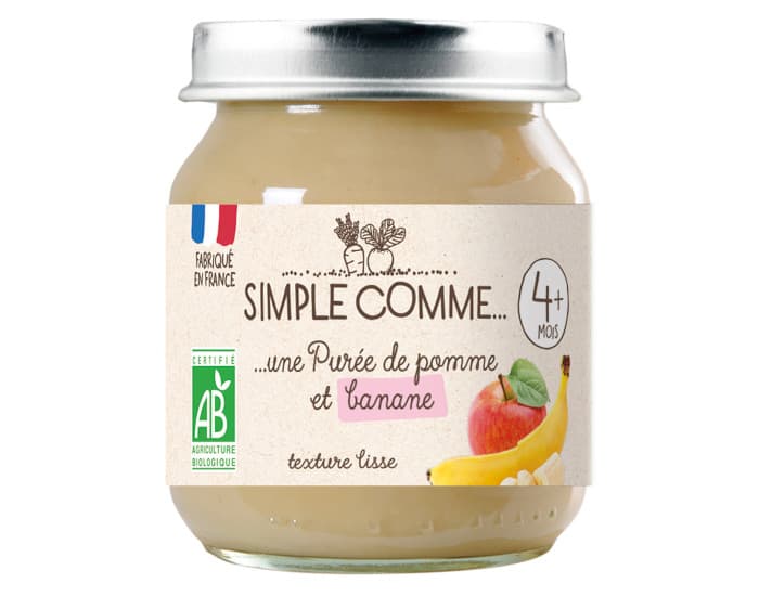 SIMPLE COMME Petits Pots de Fruits - 125g - Dès 4 Mois Pomme Banane