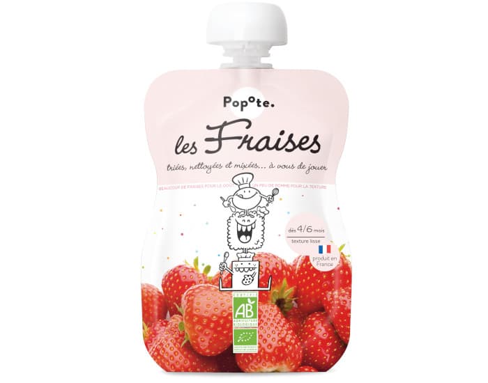 POPOTE Gourde Fraise Bio - 120 g - Dès 4/6 mois