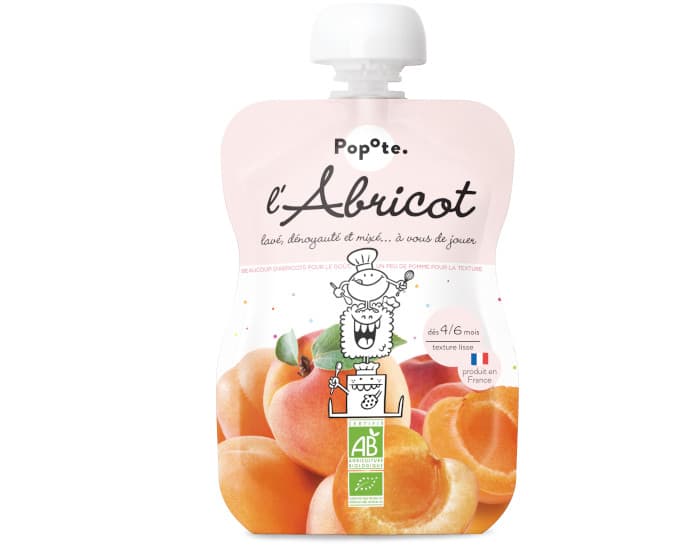 POPOTE Gourde Abricot Bio - 120 g - Dès 4/6 mois