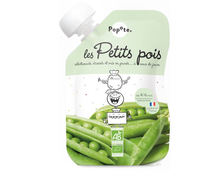 POPOTE Gourde Petit Pois Bio - 120 g - Dès 4/6 mois