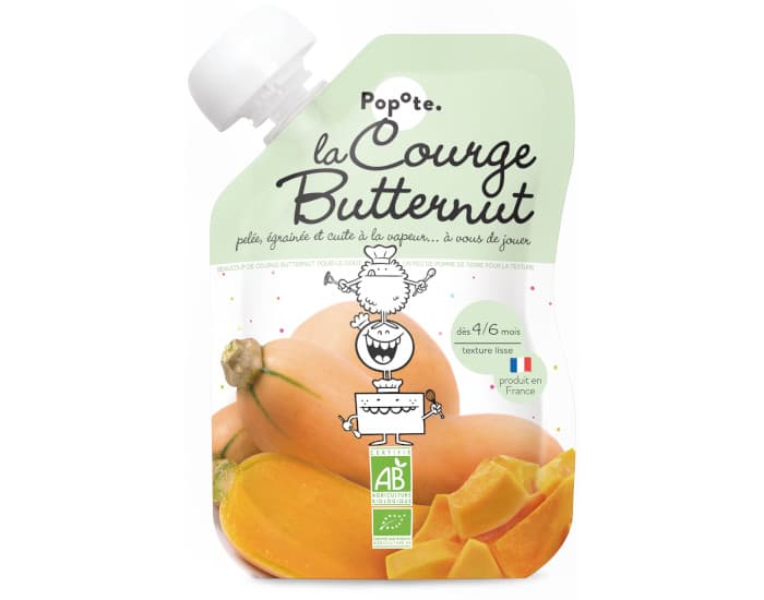 POPOTE Gourde Courge Butternut Bio - 120 g - Dès 4/6 mois