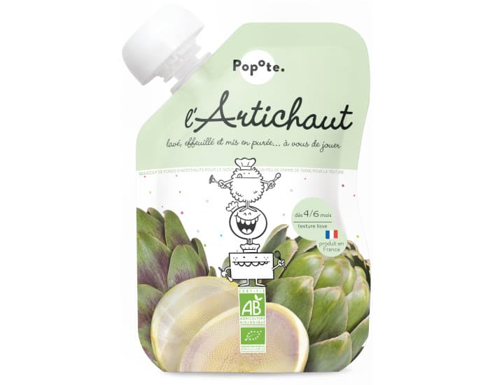 POPOTE Gourde Artichaut Bio - 120 g - Dès 4/6 mois