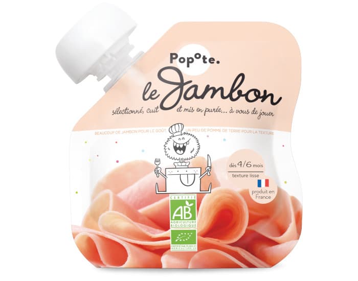 POPOTE Gourde Jambon Bio - 60 g - Dès 4/6 mois
