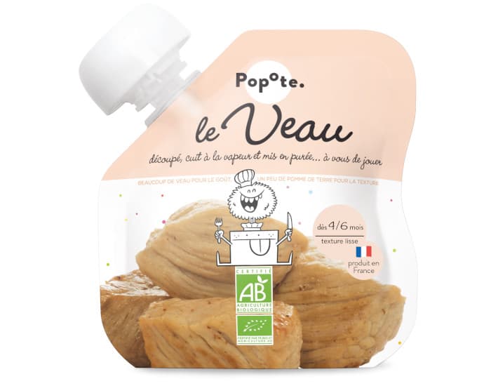 POPOTE Gourde Veau Bio - 60 g - Dès 4/6 mois