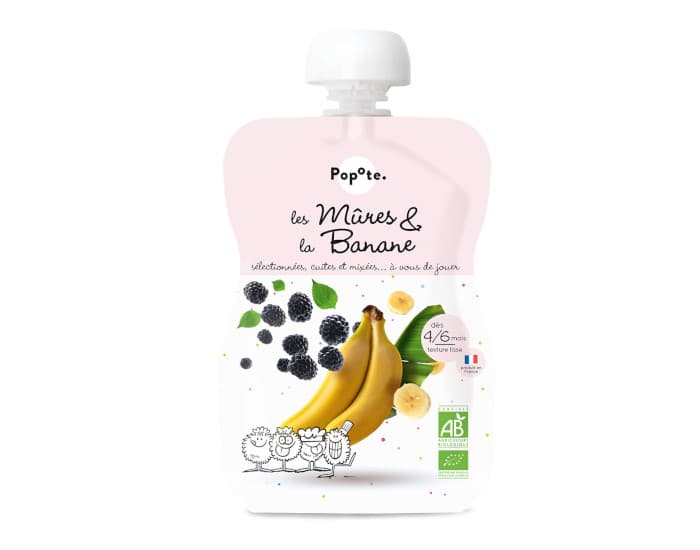 POPOTE Gourde Mûre Banane - 120g - Dès 4/6 mois