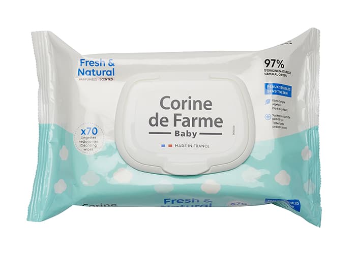 CORINE DE FARME BABY Lingettes Change Fresh et Natural - 70 Lingettes