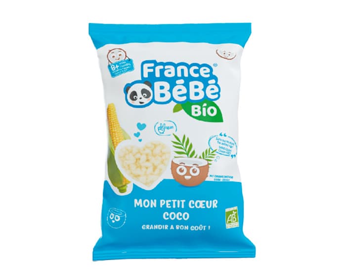 FRANCE BEBE BIO Biscuit Mon Petit Coeur de Maïs - Dès 8 mois - 30 g Noix de coco