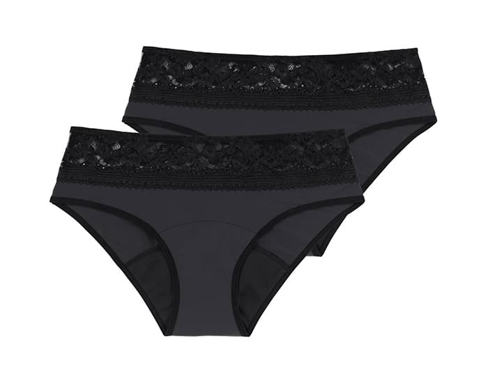 DORINA Lot de 2 Culottes Hipster Menstruels Eco Moon Lace L