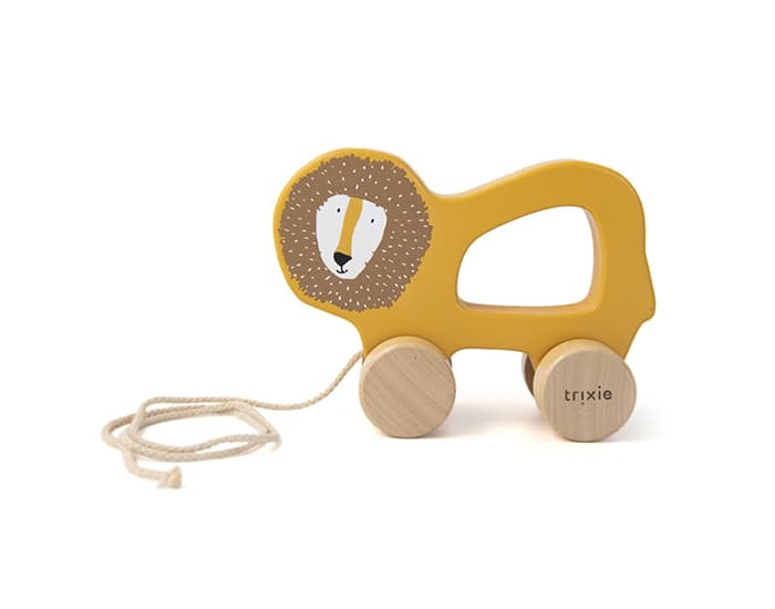 TRIXIE Jouet à Tirer en Bois - Mr Lion - Dès 18 mois