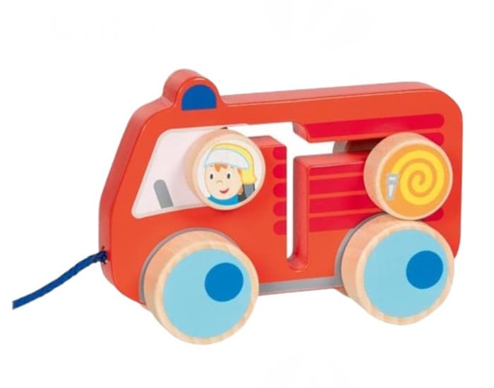 GOKI Véhicule à Tirer Pompiers 112 - Dès 1 an