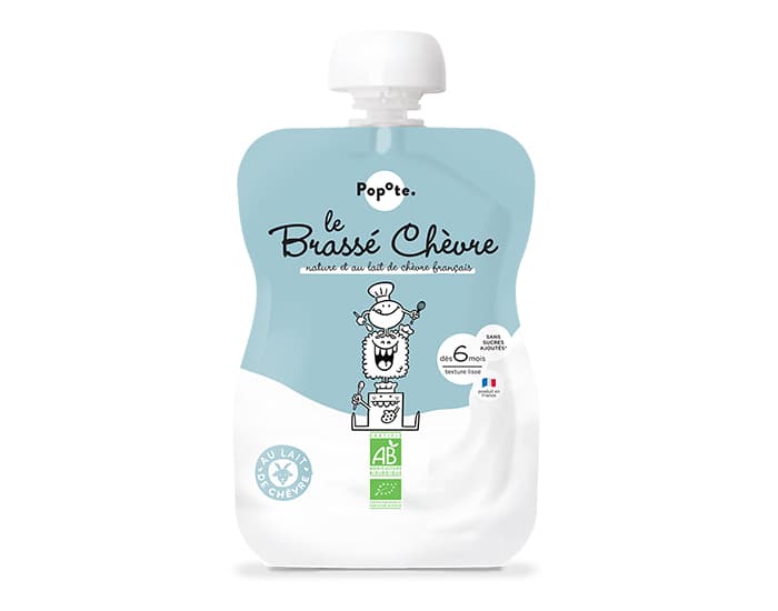 POPOTE Gourde Brassé Chèvre Nature - 100 g - Dès 6 mois