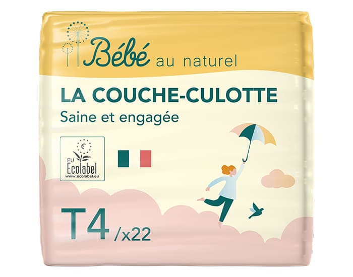 BEBE AU NATUREL La Couche Culotte - Taille 4 / 8-15 kg Lot x2 / 44 Couches Culottes