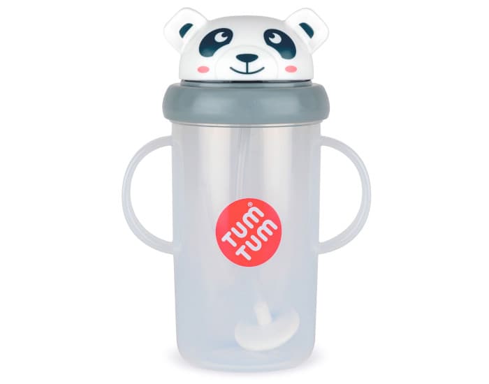 TUM TUM Grande Tasse Anti-Fuite avec Paille Lestée - 300 ml - Dès 6 mois Panda