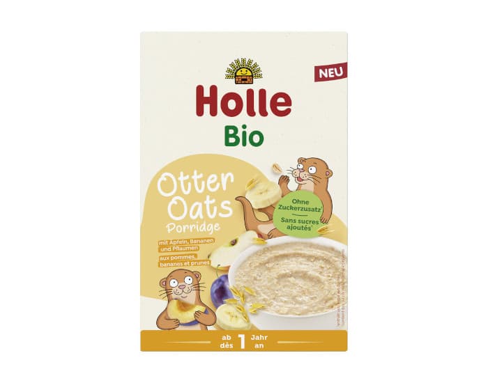HOLLE Porridge Otter Oats aux Pommes, Bananes et Prunes - Dès 12 mois - 200 g